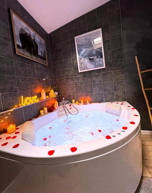 Le chalet romantique, SPA, Écran cinéma, Lit king size, day use, 10 min centre2 de Le chalet romantique, SPA, Écran cinéma, Lit king size, day use, 10 min centre